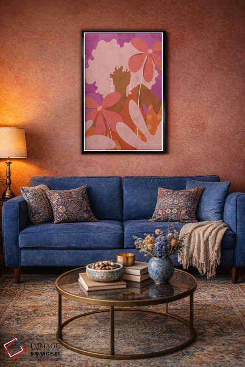 تابلو دکوراتیو دختر گل به دست اثر رینا نوریگا - D5B