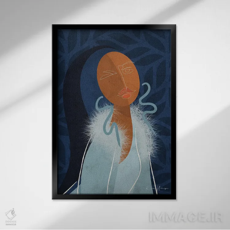 تابلو دکوراتیو ژانویه اثر رینا نوریگا - نمای قابدار مشکی