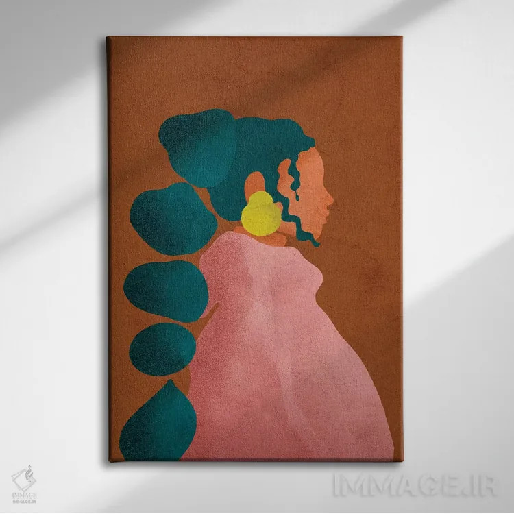 تابلو مینیمال کل اثر رینا نوریگا - نمای روبهرو روی دیوار