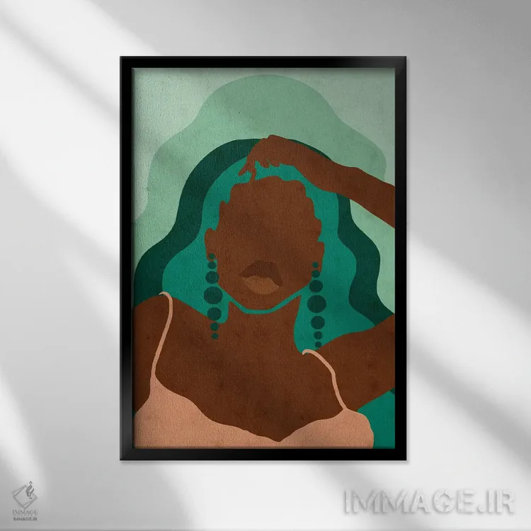 تابلو مینیمال زمرد اثر رینا نوریگا - نمای قابدار مشکی