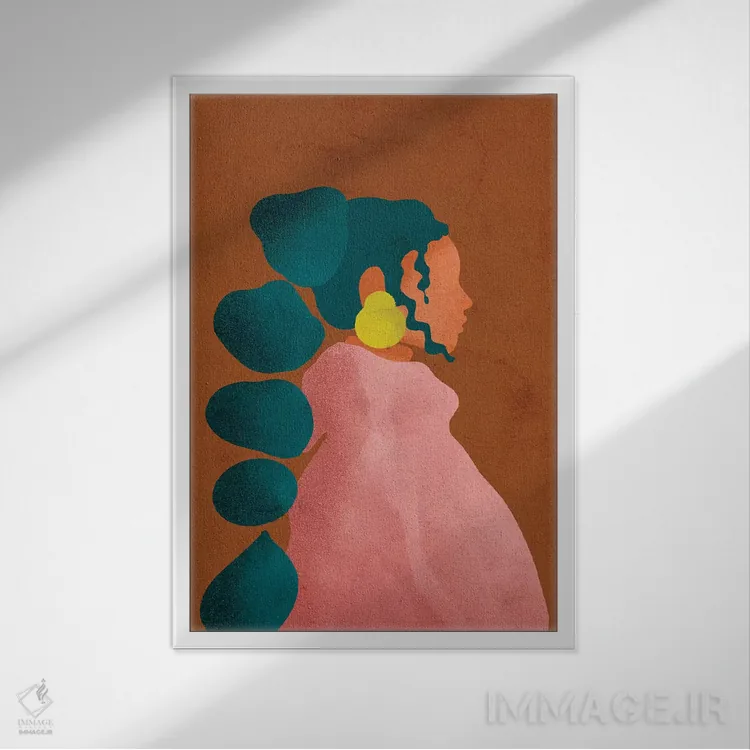 تابلو مینیمال کل اثر رینا نوریگا - نمای قابدار سفید