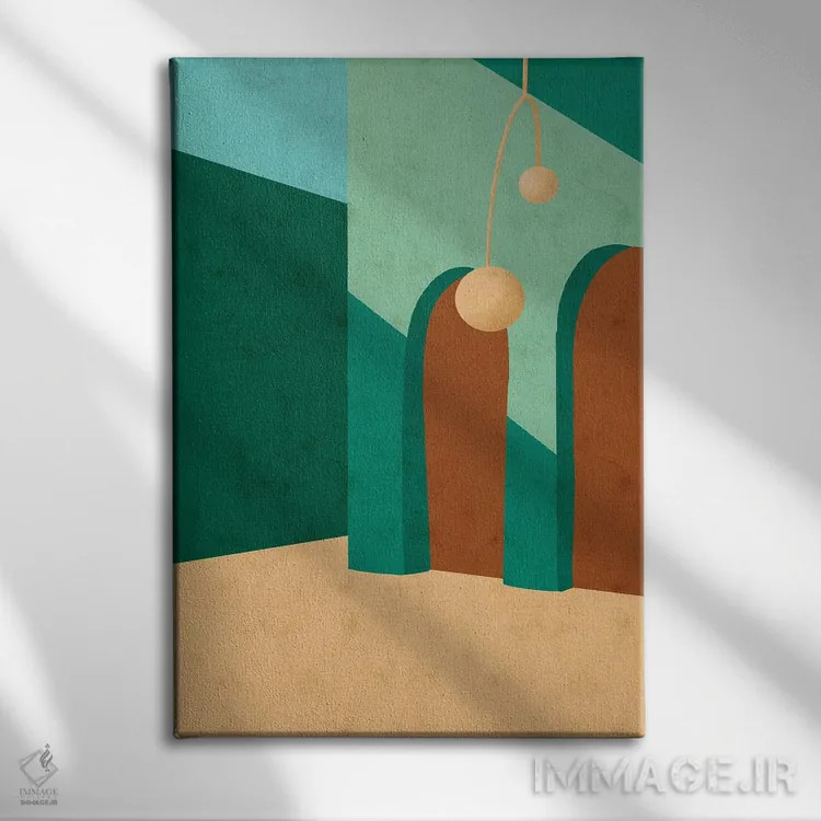 تابلو مینیمال خیابان زمرد اثر رینا نوریگا - نمای روبهرو روی دیوار