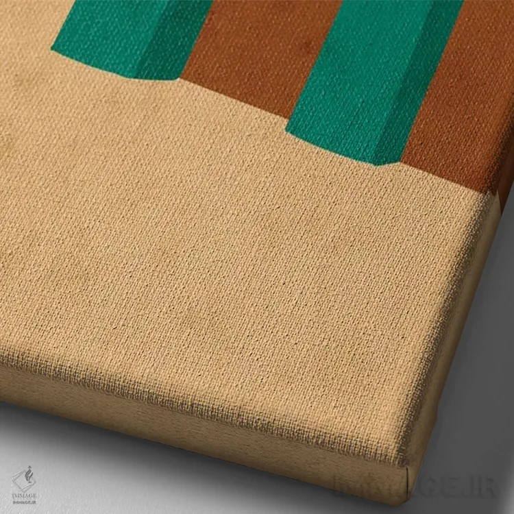 تابلو مینیمال خیابان زمرد اثر رینا نوریگا - نمای نزدیک بافت بوم