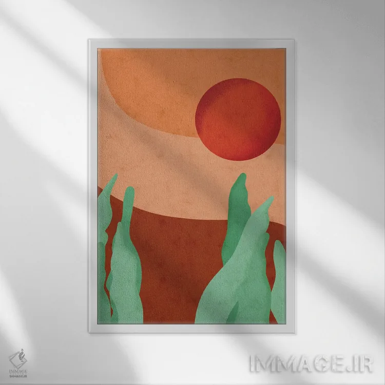 تابلو مینیمال مار وحشی اثر رینا نوریگا - نمای قابدار سفید