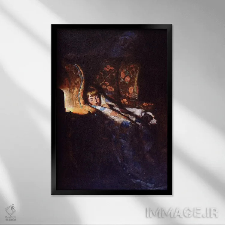 تابلو کلاسیک شب قبل از کریسمس اثر نورمن راکول - نمای قابدار مشکی
