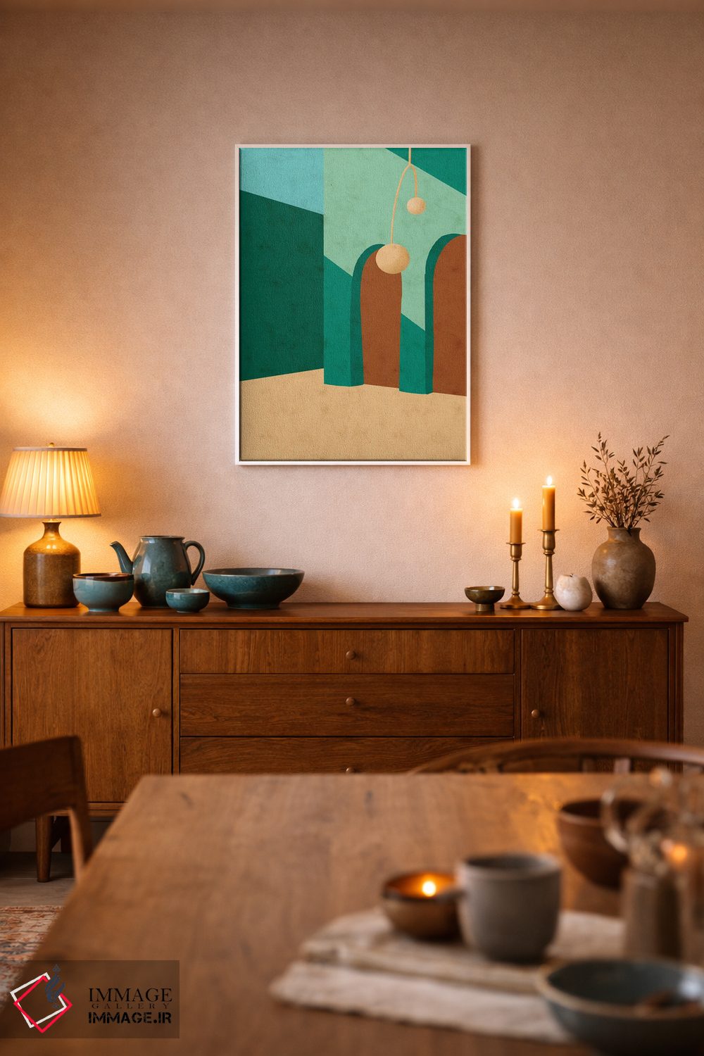 تابلو مینیمال خیابان زمرد اثر رینا نوریگا - D6W