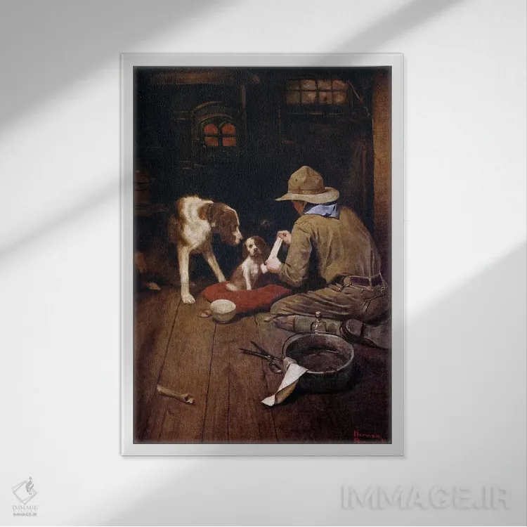 تابلو کلاسیک یک پیشاهنگ مهربان است اثر نورمن راکول - نمای قابدار سفید