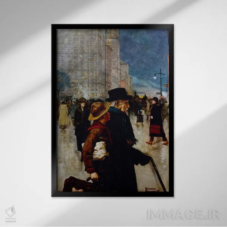تابلو کلاسیک کار خوب روزانه اثر نورمن راکول - نمای قابدار مشکی