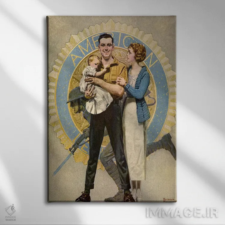 تابلو کلاسیک ادامه دادن اثر نورمن راکول - نمای روبهرو روی دیوار