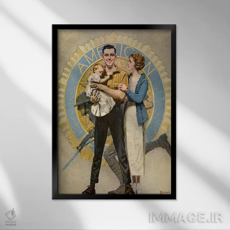 تابلو کلاسیک ادامه دادن اثر نورمن راکول - نمای قابدار مشکی