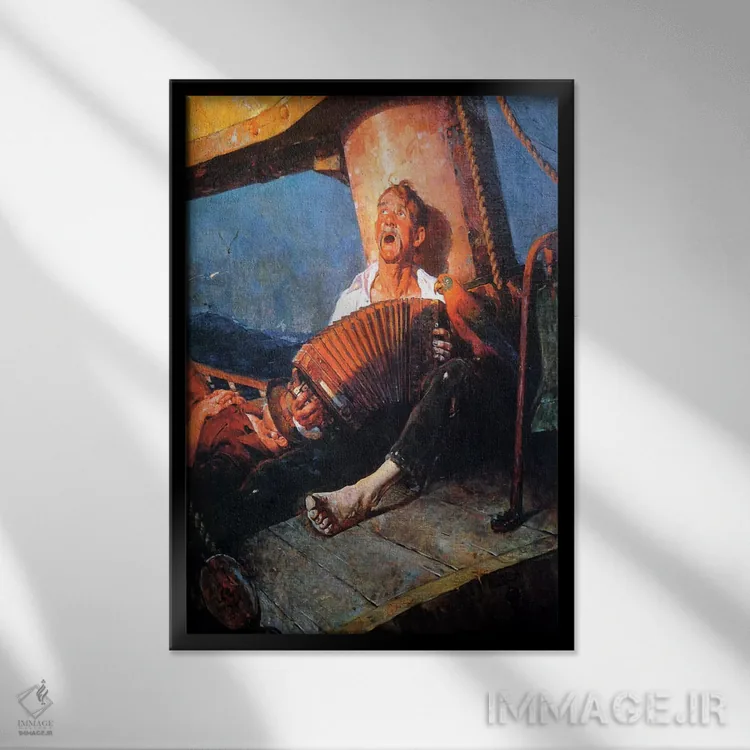 تابلو کلاسیک خانه، خانه شیرین اثر نورمن راکول - نمای قابدار مشکی