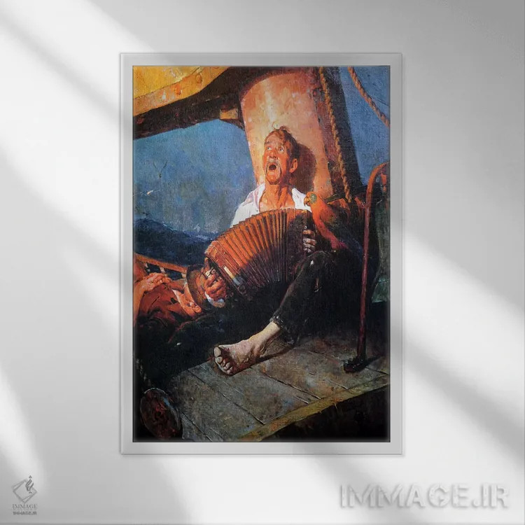 تابلو کلاسیک خانه، خانه شیرین اثر نورمن راکول - نمای قابدار سفید