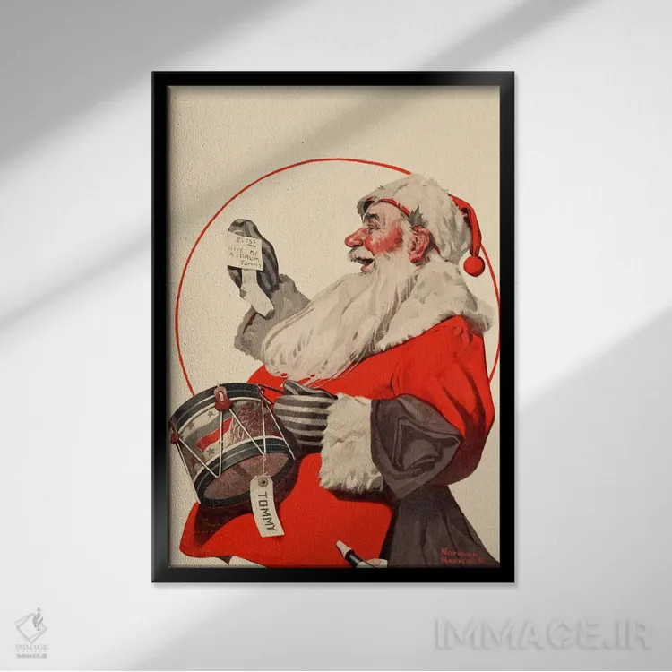 تابلو کلاسیک یک طبل برای تامی اثر نورمن راکول - نمای قابدار مشکی