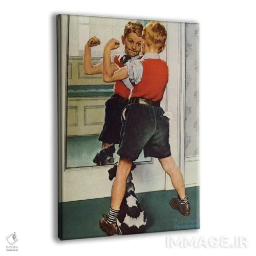 تابلو کلاسیک نمای نزدیک مرد عضلانی اثر نورمن راکول - نمای پرسپکتیو محصول