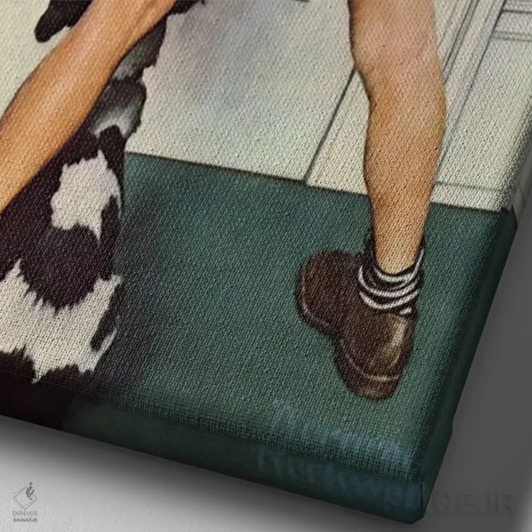 تابلو کلاسیک نمای نزدیک مرد عضلانی اثر نورمن راکول - نمای نزدیک بافت بوم