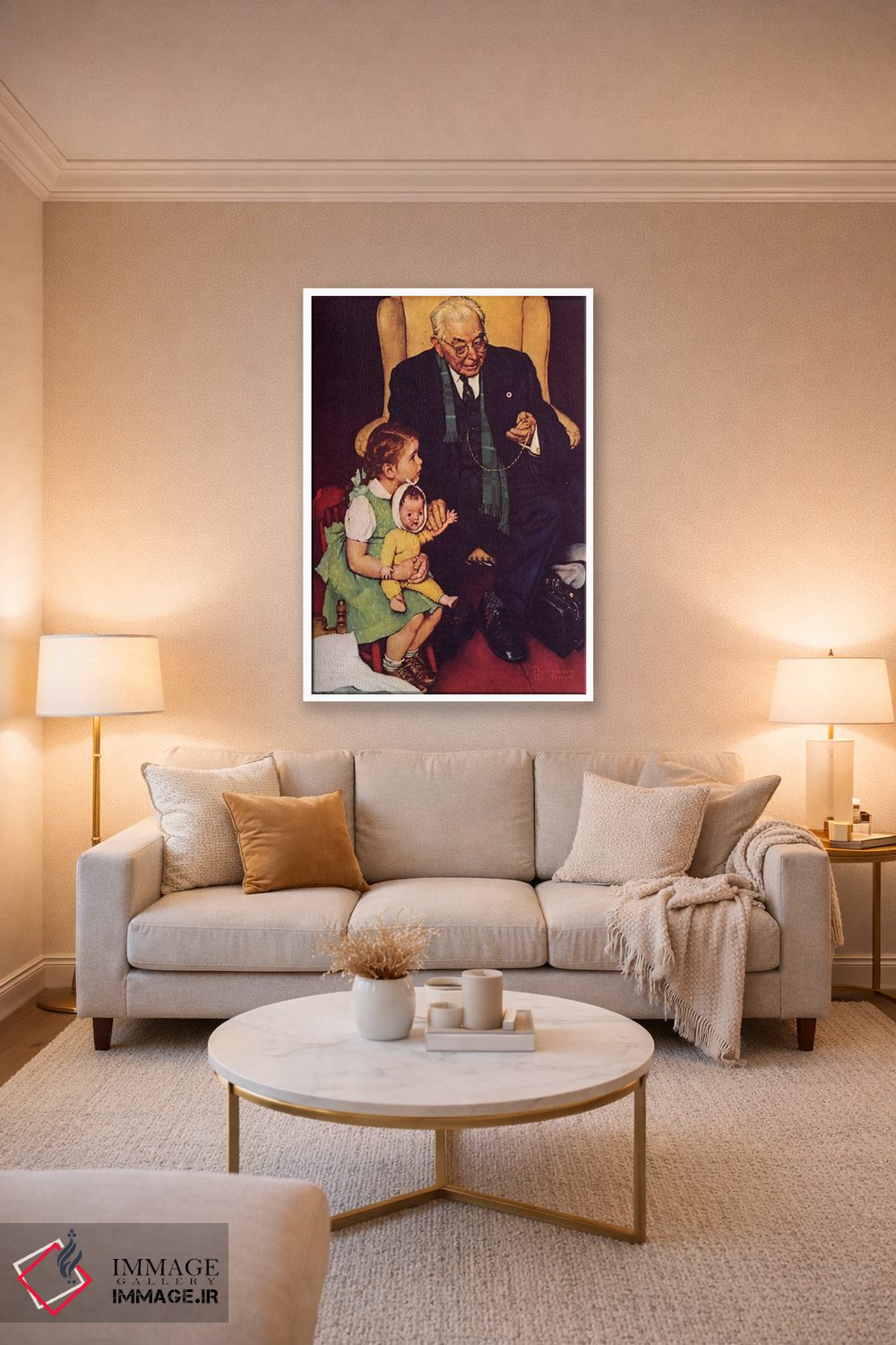 تابلو کلاسیک پزشک و عروسک اثر نورمن راکول - D2W