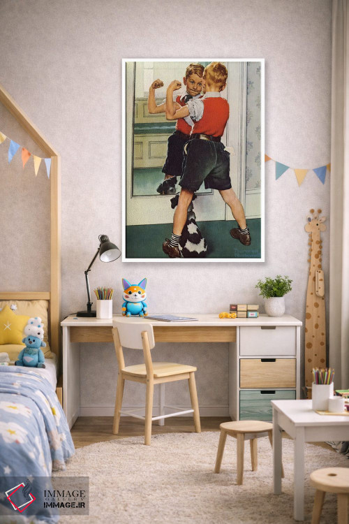 تابلو کلاسیک نمای نزدیک مرد عضلانی اثر نورمن راکول - D1W