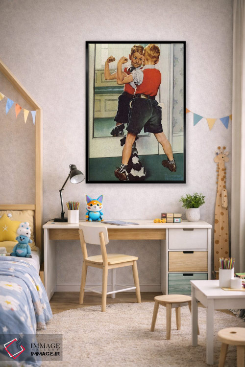 تابلو کلاسیک نمای نزدیک مرد عضلانی اثر نورمن راکول - D3B