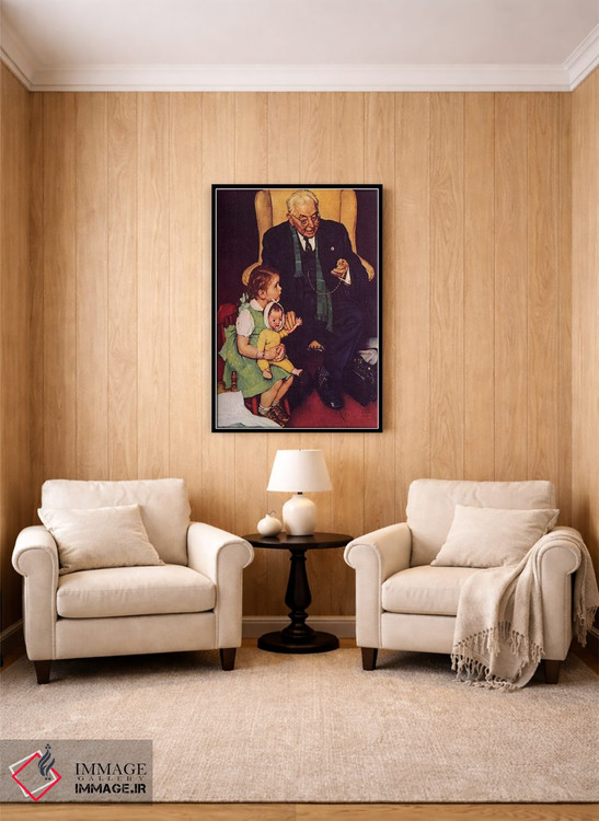 تابلو کلاسیک پزشک و عروسک اثر نورمن راکول - D3B