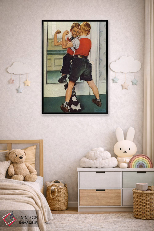 تابلو کلاسیک نمای نزدیک مرد عضلانی اثر نورمن راکول - D6B