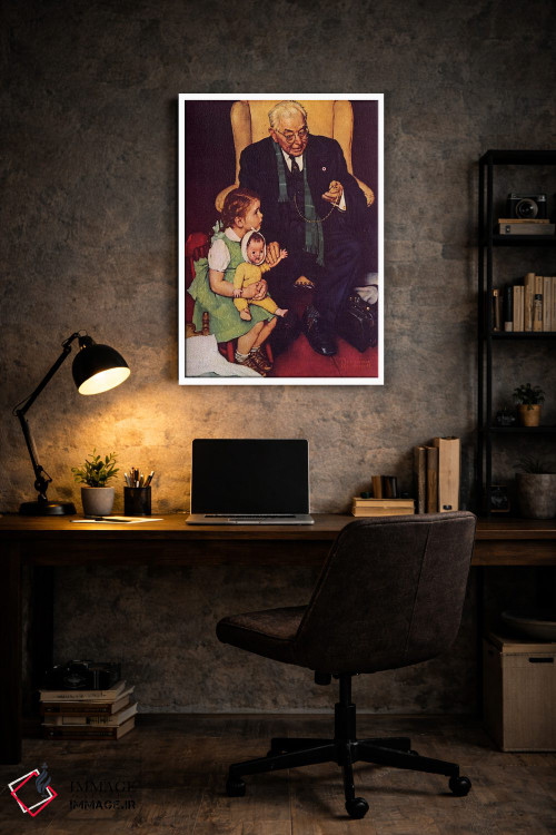 تابلو کلاسیک پزشک و عروسک اثر نورمن راکول - D6W