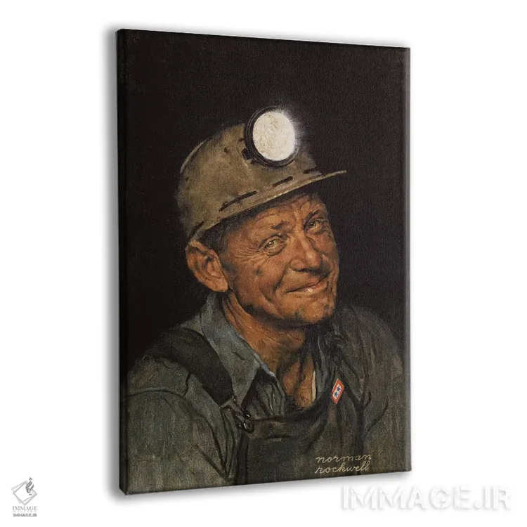 تابلو کلاسیک زغال سنگ آمریکا را استخراج کنید اثر نورمن راکول - نمای پرسپکتیو محصول