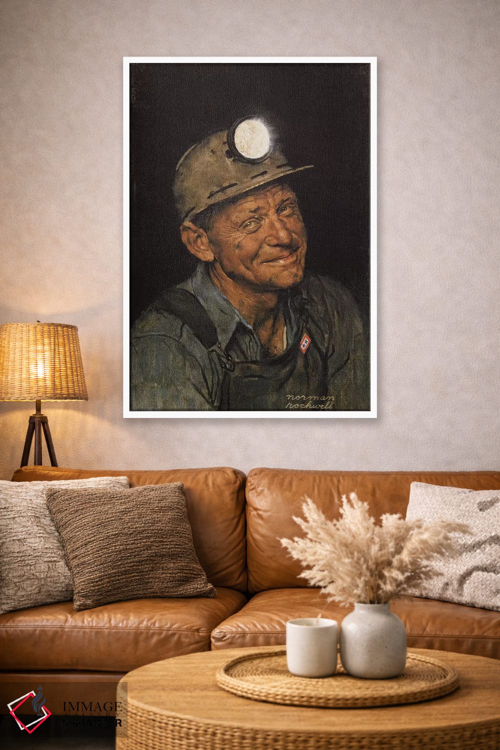 تابلو کلاسیک زغال سنگ آمریکا را استخراج کنید اثر نورمن راکول - D3W