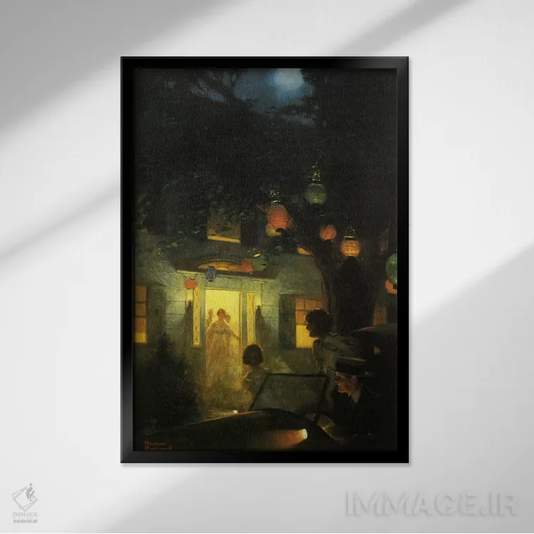 تابلو کلاسیک و نماد خوشامدگویی نور است اثر نورمن راکول - نمای قابدار مشکی