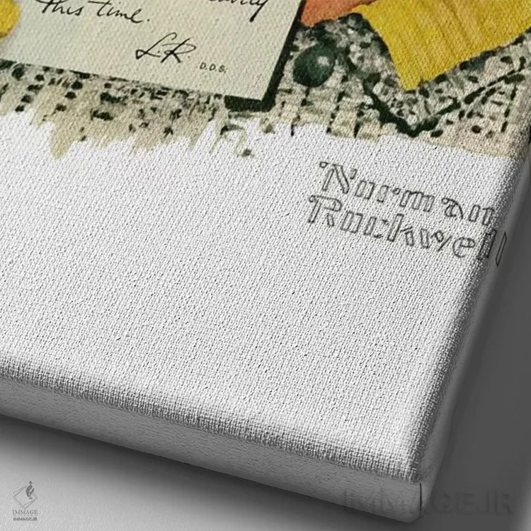 تابلو کلاسیک پرتره بکی اولمستد اثر نورمن راکول - نمای نزدیک بافت بوم