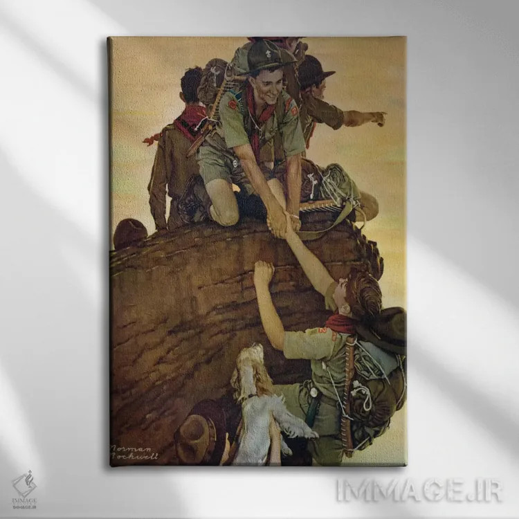 تابلو کلاسیک همگی با هم اثر نورمن راکول - نمای روبهرو روی دیوار