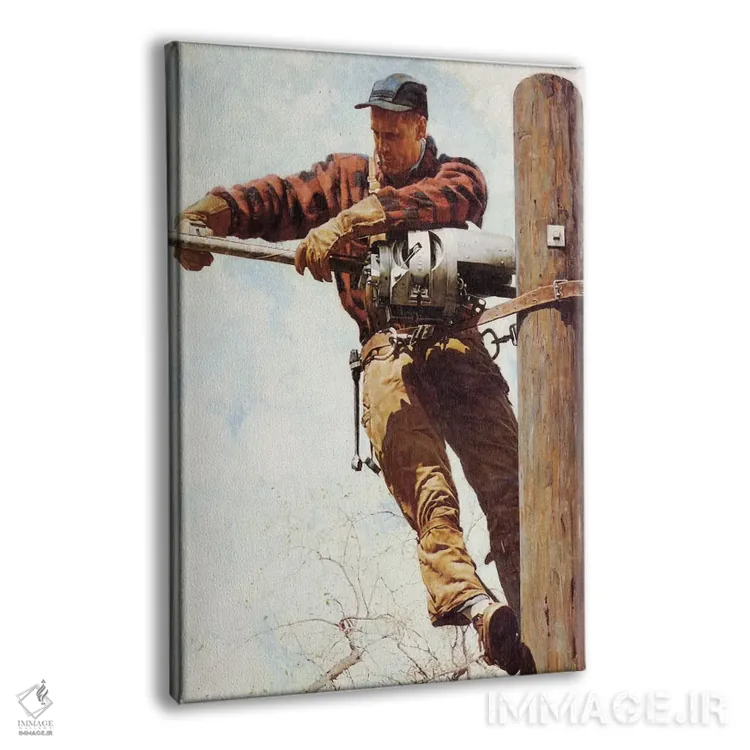 تابلو کلاسیک نیروکار خطوط برق اثر نورمن راکول - نمای پرسپکتیو محصول