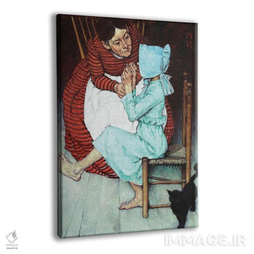 تابلو کلاسیک هاک فین نخ کردن سوزن اثر نورمن راکول - نمای پرسپکتیو محصول