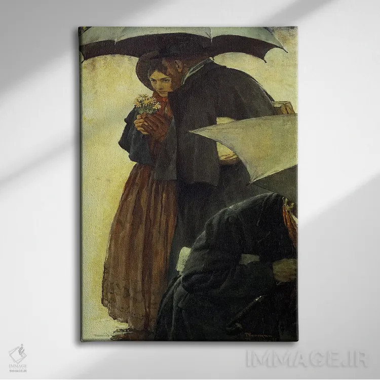 تابلو کلاسیک محبوب ترین نویسنده آمریکایی شماره ۲ اثر نورمن راکول - نمای روبهرو روی دیوار