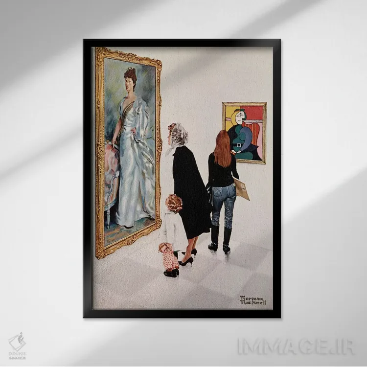 تابلو کلاسیک پیکاسو در برابر سارجنت اثر نورمن راکول - نمای قابدار مشکی