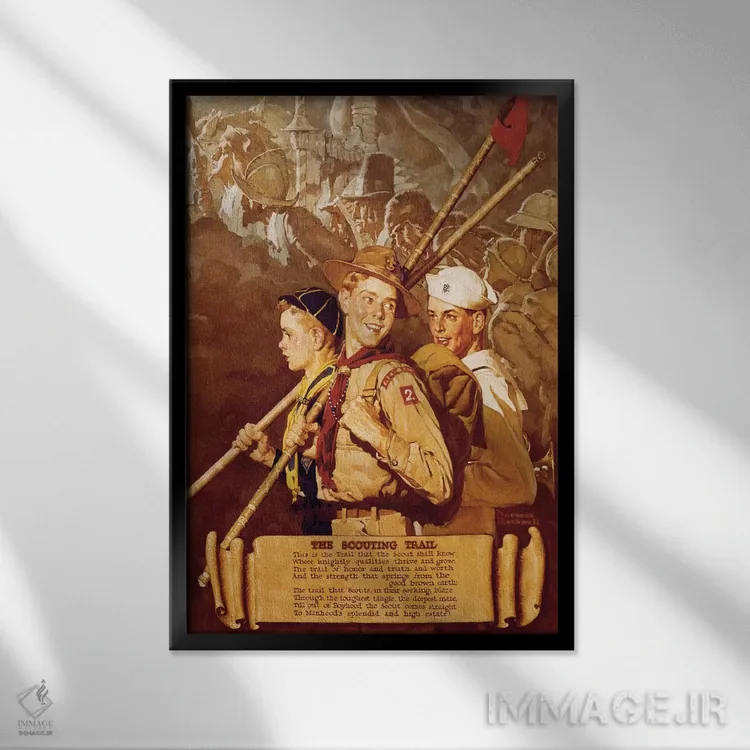 تابلو کلاسیک مسیر پیش آهنگی اثر نورمن راکول - نمای قابدار مشکی