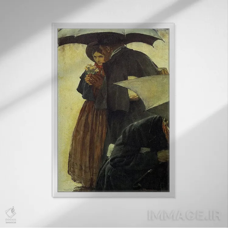 تابلو کلاسیک محبوب ترین نویسنده آمریکایی شماره ۲ اثر نورمن راکول - نمای قابدار سفید