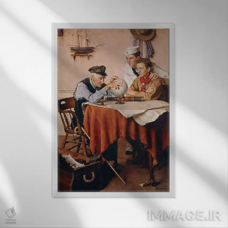 تابلو کلاسیک پیش آهنگان مسیرهای مختلف اثر نورمن راکول - نمای قابدار سفید