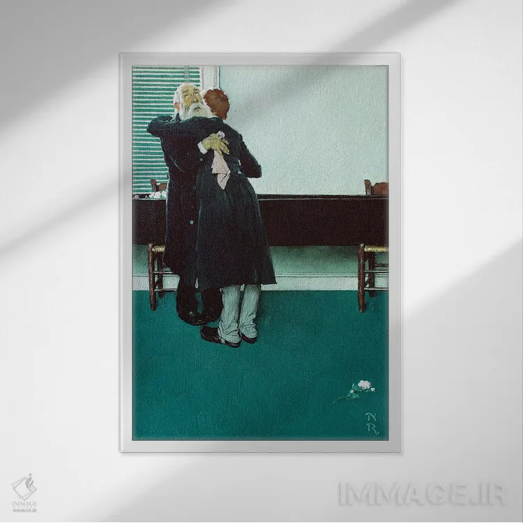 تابلو کلاسیک گریه پادشاه و دوک اثر نورمن راکول - نمای قابدار سفید
