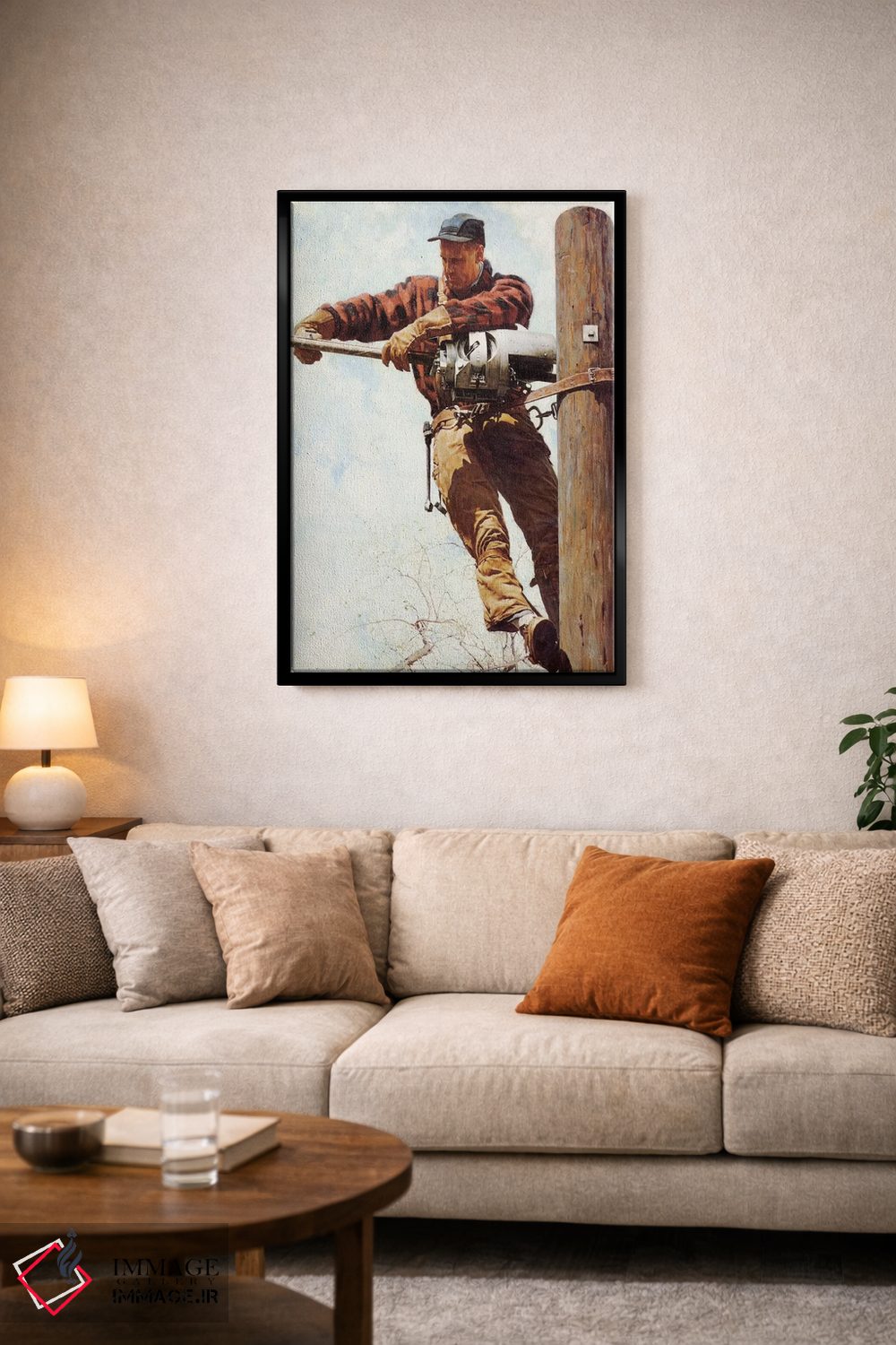 تابلو کلاسیک نیروکار خطوط برق اثر نورمن راکول - D3B