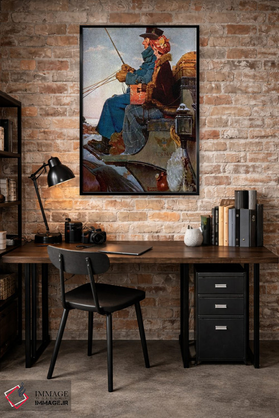 تابلو کلاسیک مربی کریسمس اثر نورمن راکول - D5B