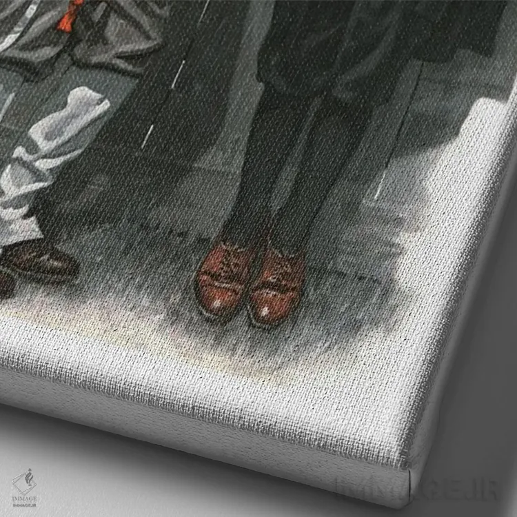 تابلو کلاسیک قد لازم اثر نورمن راکول - نمای نزدیک بافت بوم