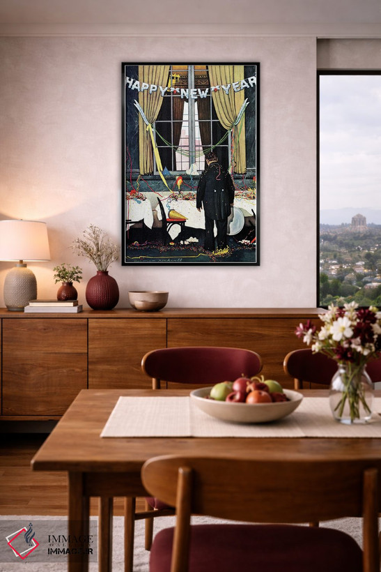 تابلو کلاسیک پایان مهمانی اثر نورمن راکول - D5B
