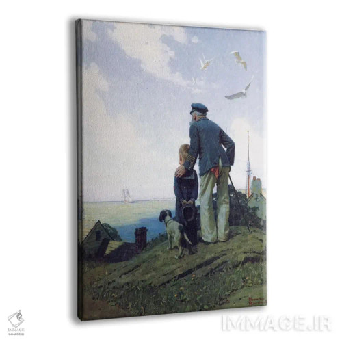 تابلو کلاسیک خانه نشین ها اثر نورمن راکول - نمای پرسپکتیو محصول