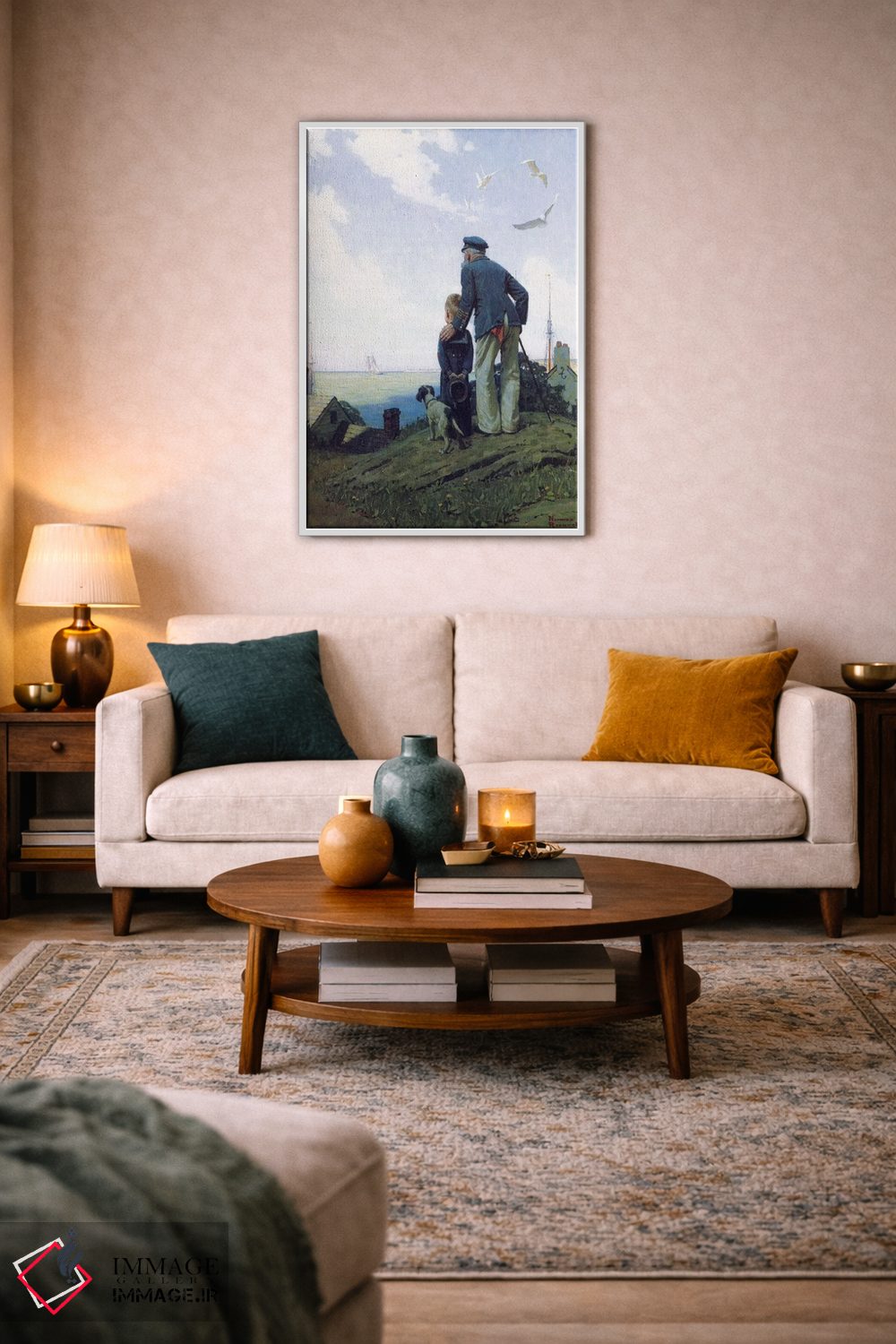 تابلو کلاسیک خانه نشین ها اثر نورمن راکول - D3W