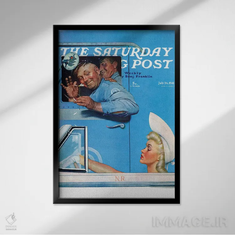 تابلو کلاسیک دو معاشقه گر اثر نورمن راکول - نمای قابدار مشکی