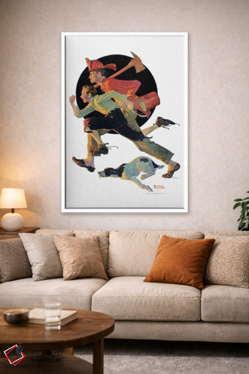 تابلو کلاسیک به یاری آمدن اثر نورمن راکول - D1W