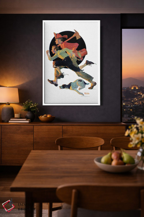 تابلو کلاسیک به یاری آمدن اثر نورمن راکول - D3W