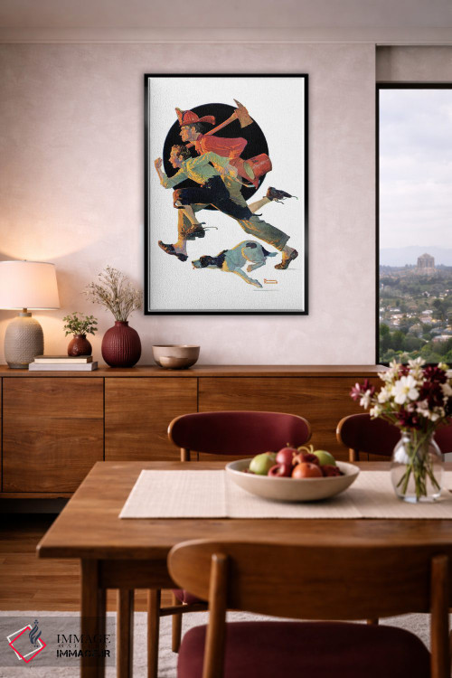 تابلو کلاسیک به یاری آمدن اثر نورمن راکول - D5B