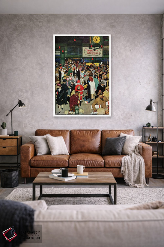 تابلو کلاسیک Chicago, Christmas,ایستگاه قطار یونیون، شیکاگو، کریسمس اثر نورمن راکول - D1W