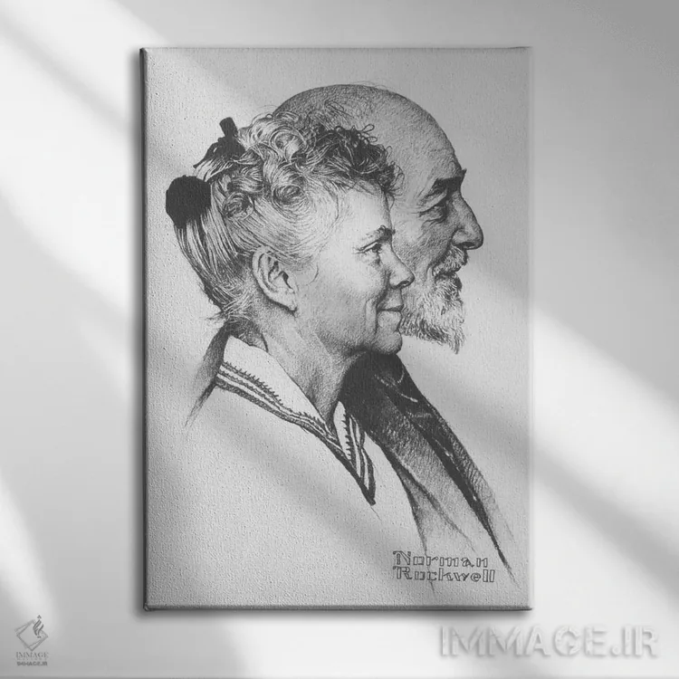 تابلو کلاسیک پرتره جان و دوروتی کنفیلد فیشر اثر نورمن راکول - نمای روبهرو روی دیوار